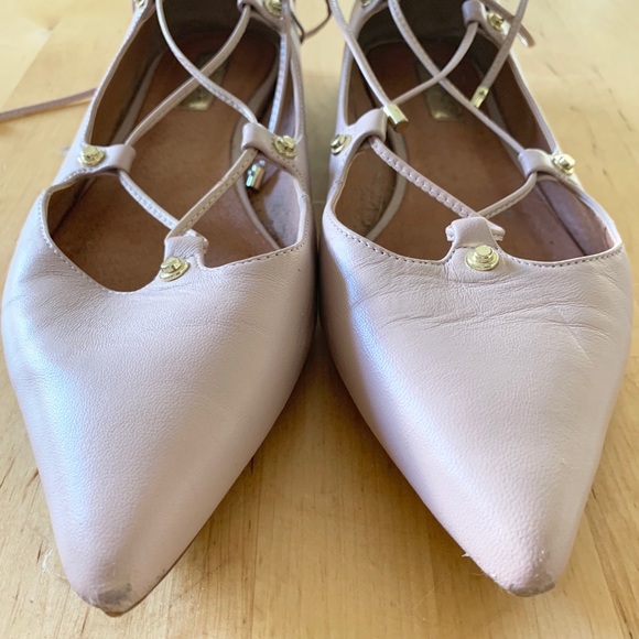 Halogen Owen Pointy Toe Lace Up Ballet Flat 8 - Picture 3 of 5